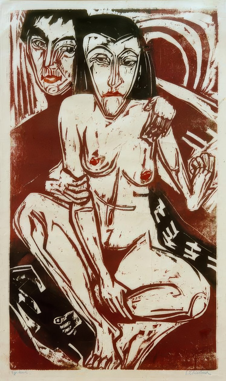 Melankólia (önarckép Ernával) alkotó: Ernst Ludwig Kirchner