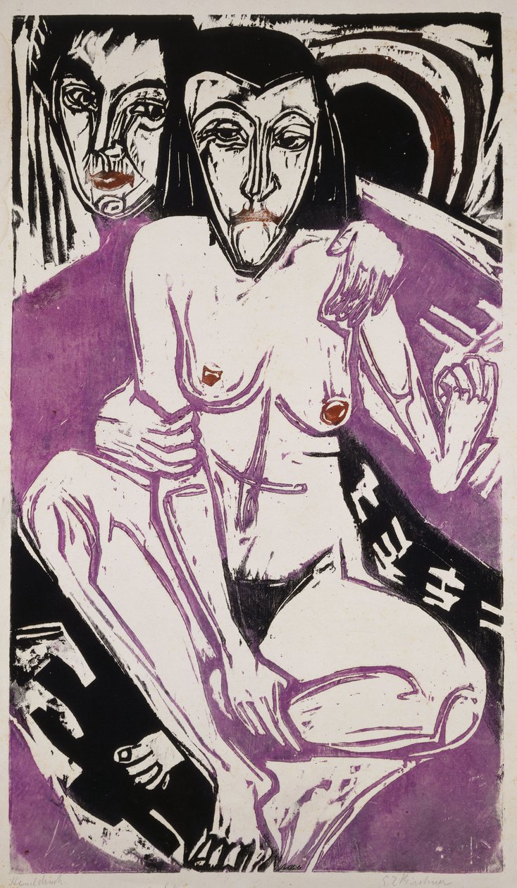 Melankolikus lány; Melancholisches Madchen, 1922 alkotó: Ernst Ludwig Kirchner