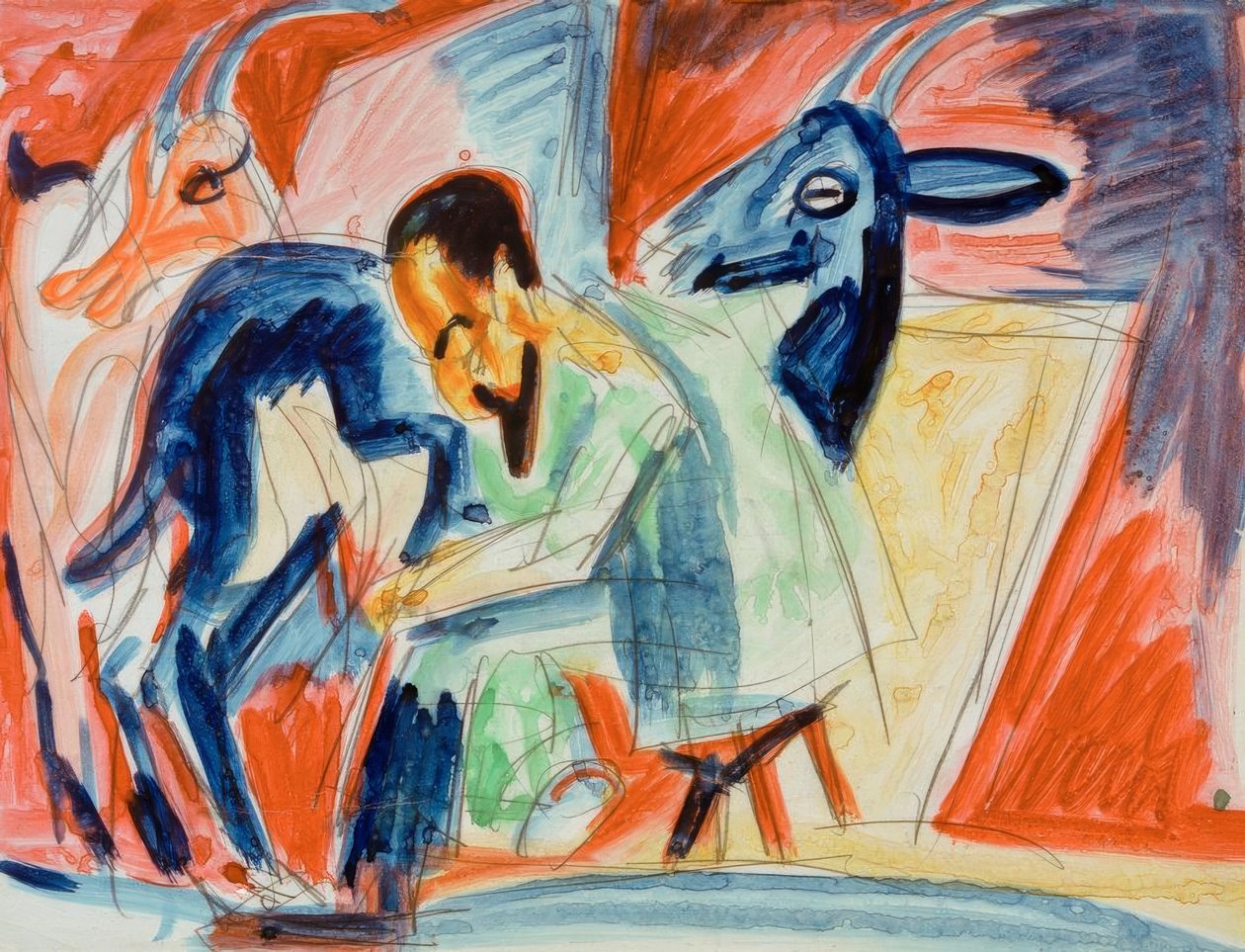 Fejő gazda (kecskefejő) alkotó: Ernst Ludwig Kirchner