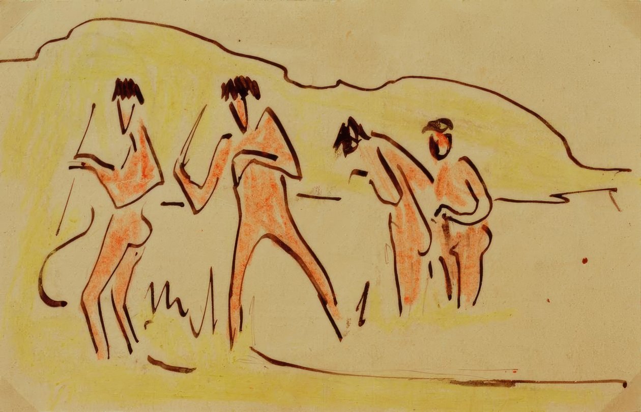 Nádat dobáló fürdőzők alkotó: Ernst Ludwig Kirchner