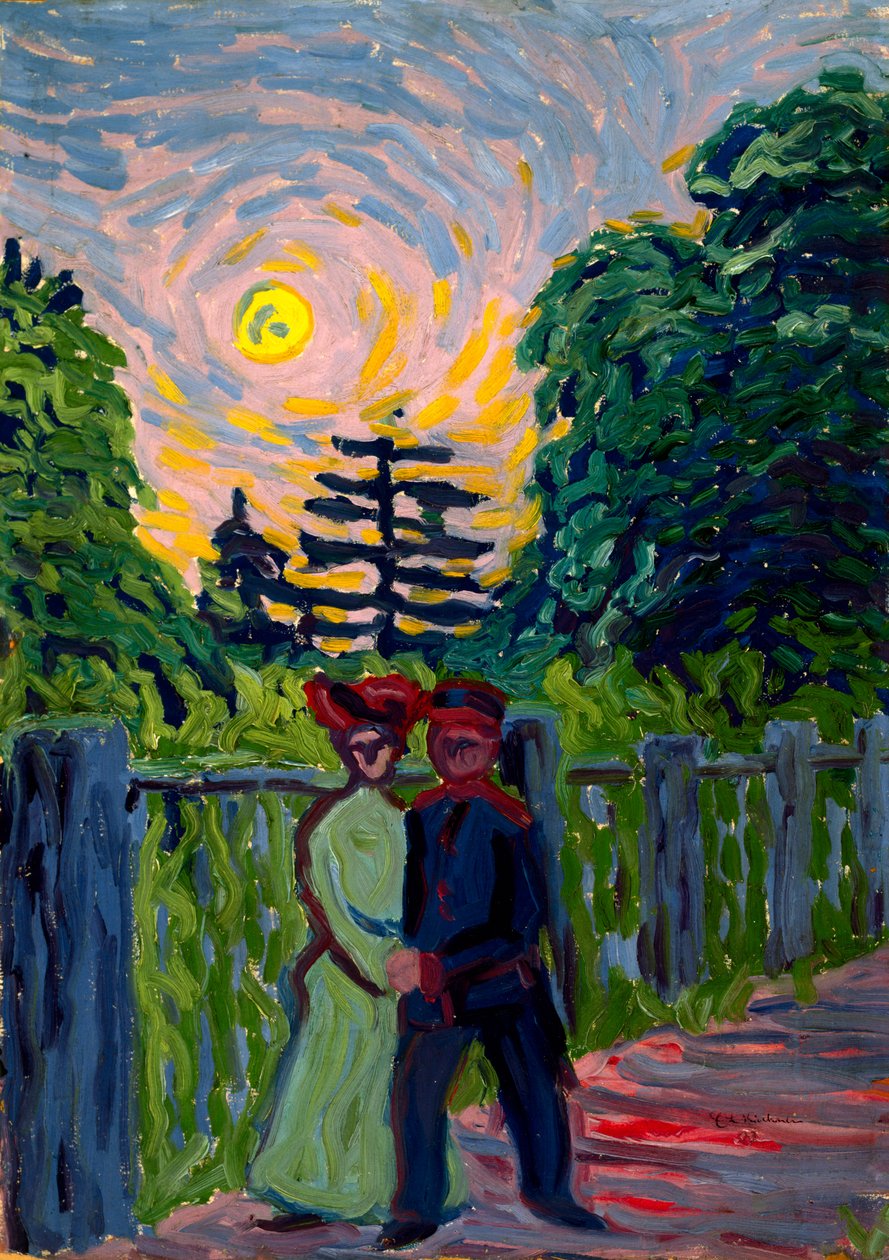 Holdkelte: Katona és leány, 1905 alkotó: Ernst Ludwig Kirchner