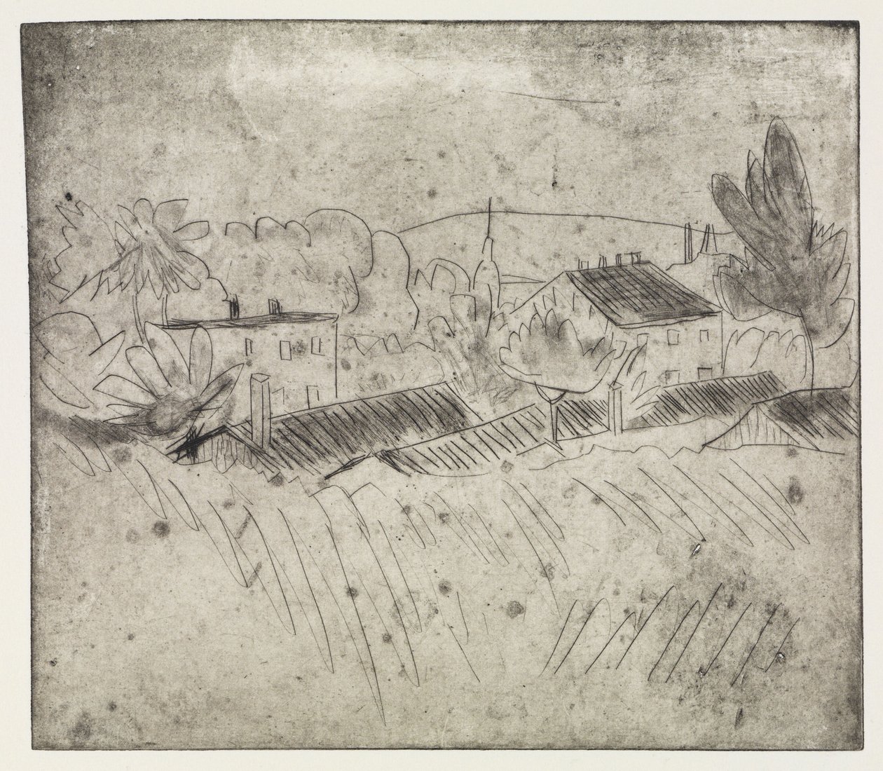 Moritzburgi fürdőzők, hölgy függőágyban – a tóparton / búzamező és kertészet, Golberode alkotó: Ernst Ludwig Kirchner