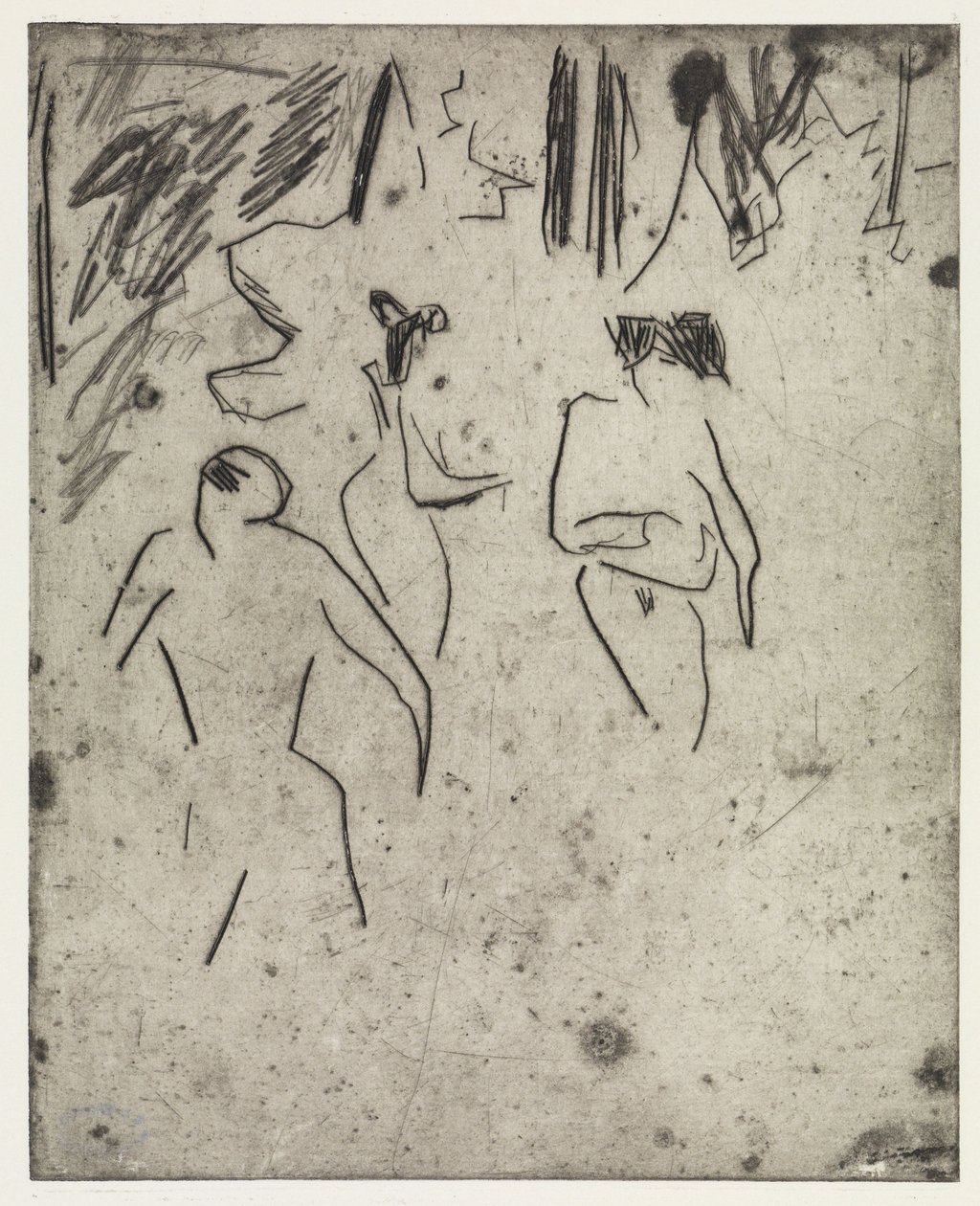 Moritzburgi fürdőzők a bozótban/A beteg Dodo alkotó: Ernst Ludwig Kirchner