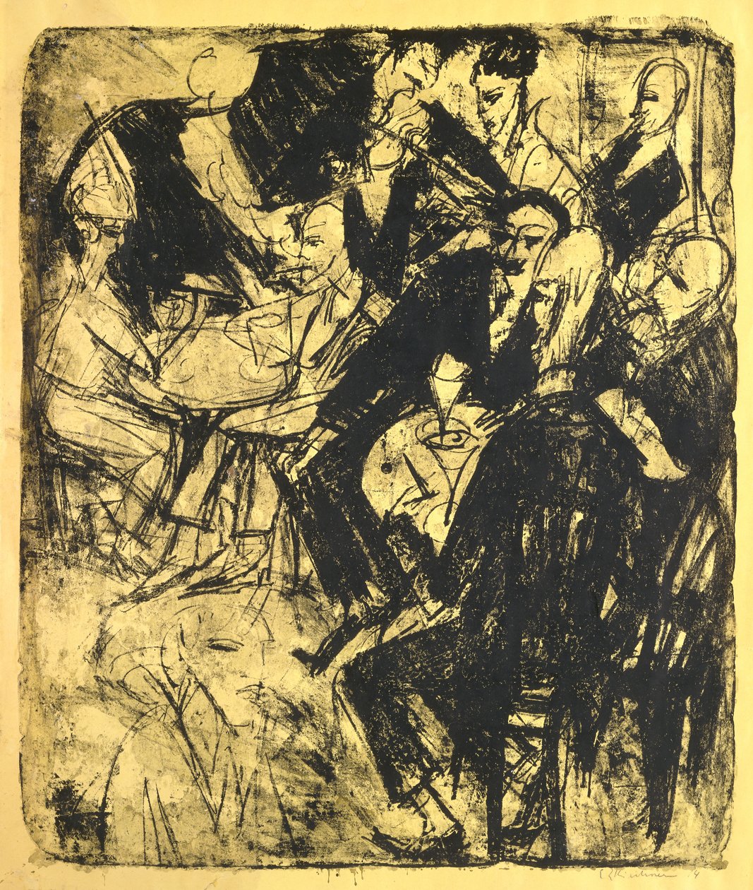 Zene étterem; Zene étterem, 1914 alkotó: Ernst Ludwig Kirchner