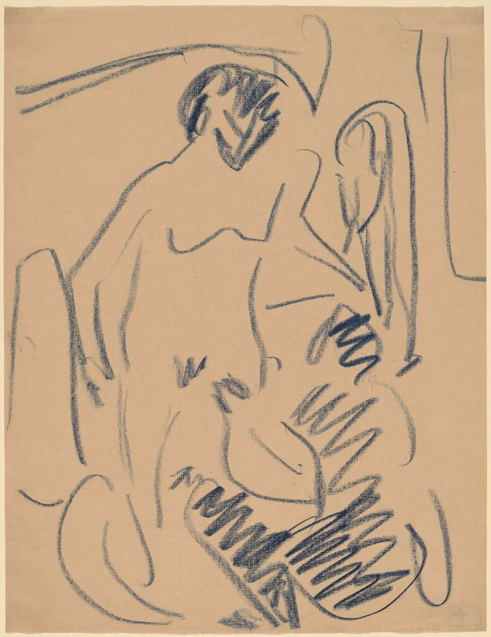Akt a tengerparton alkotó: Ernst Ludwig Kirchner