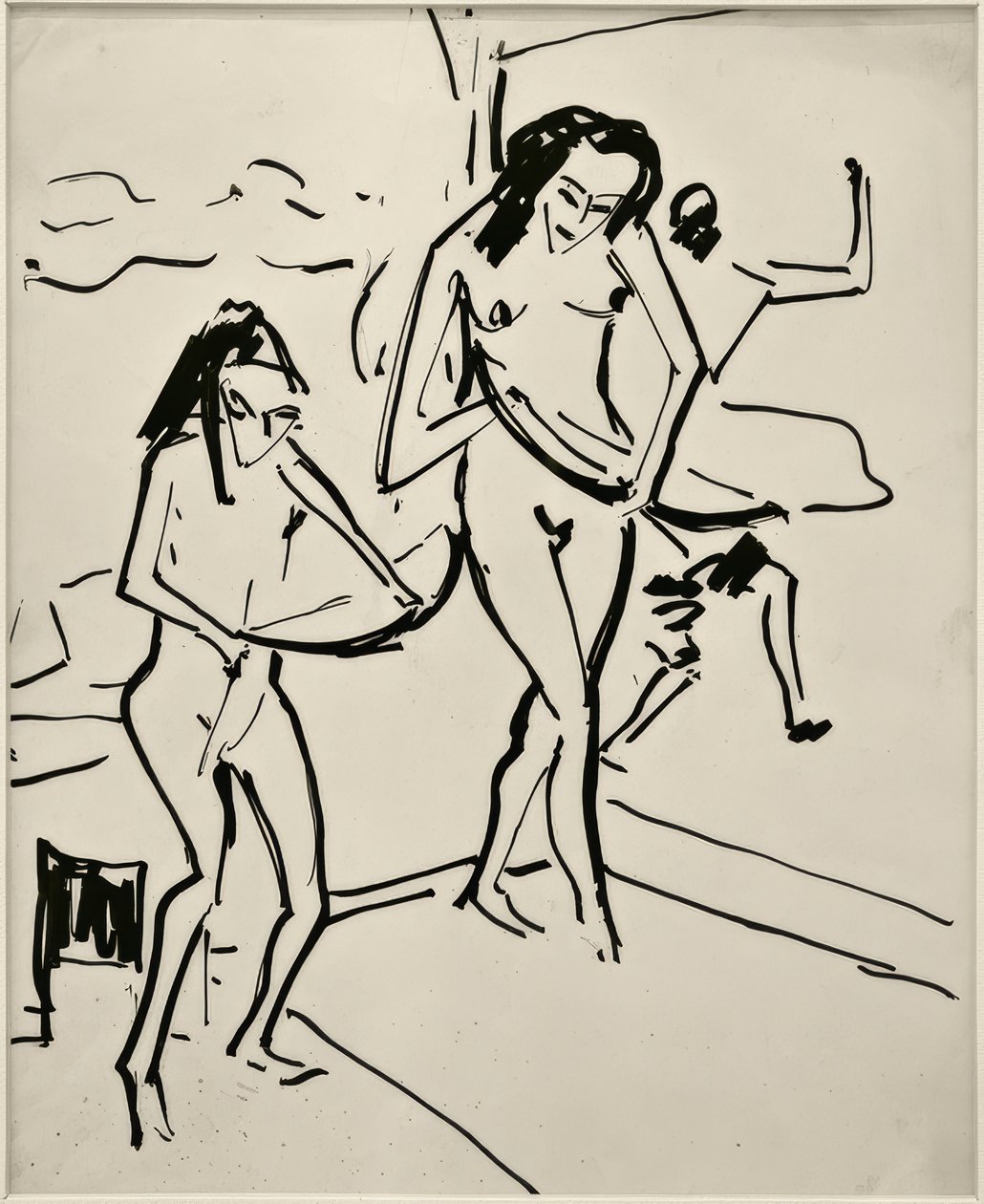 Cím nélkül (Marcella és Zenta íjjal) alkotó: Ernst Ludwig Kirchner