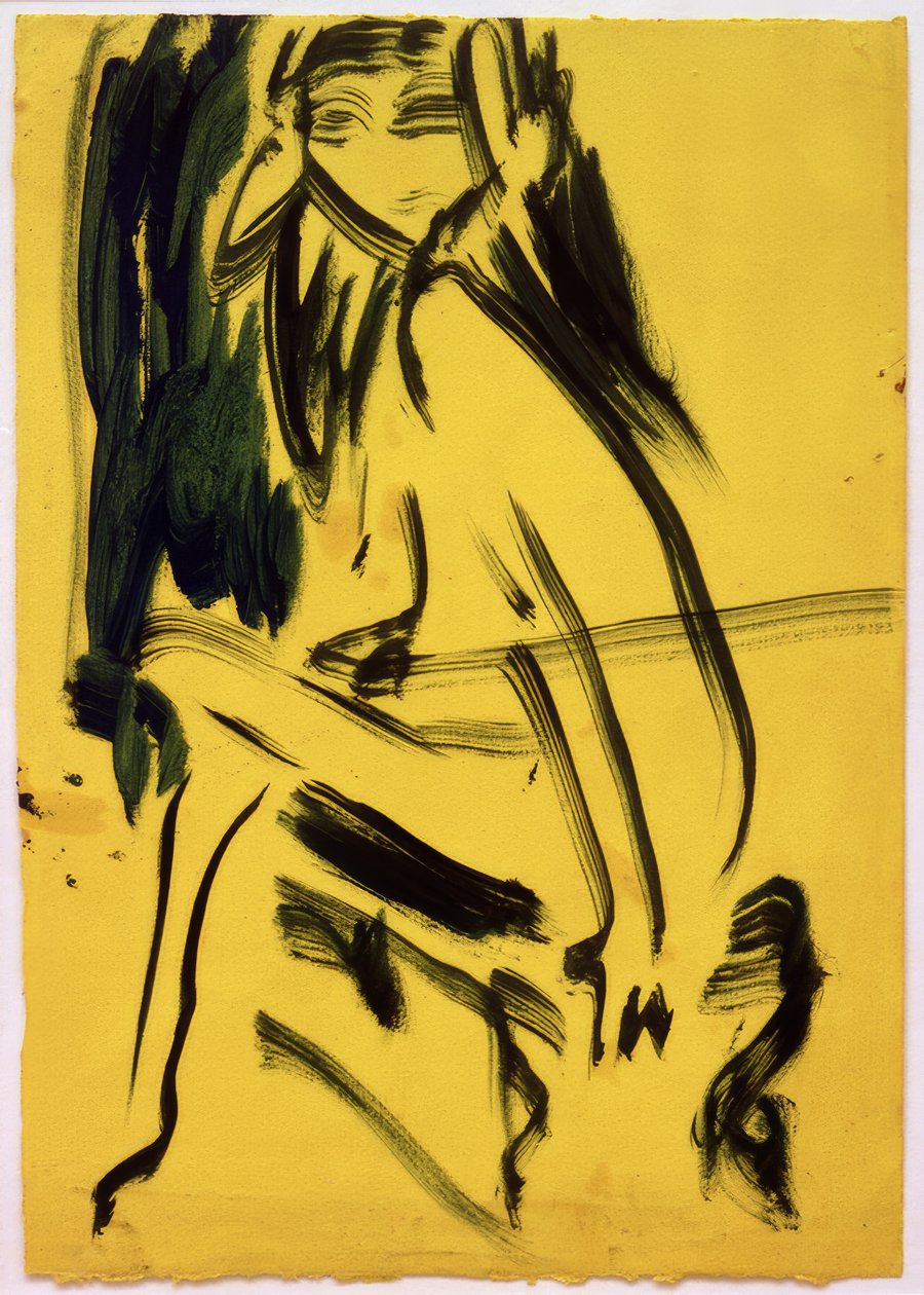 Cím nélkül (ülő lány) alkotó: Ernst Ludwig Kirchner