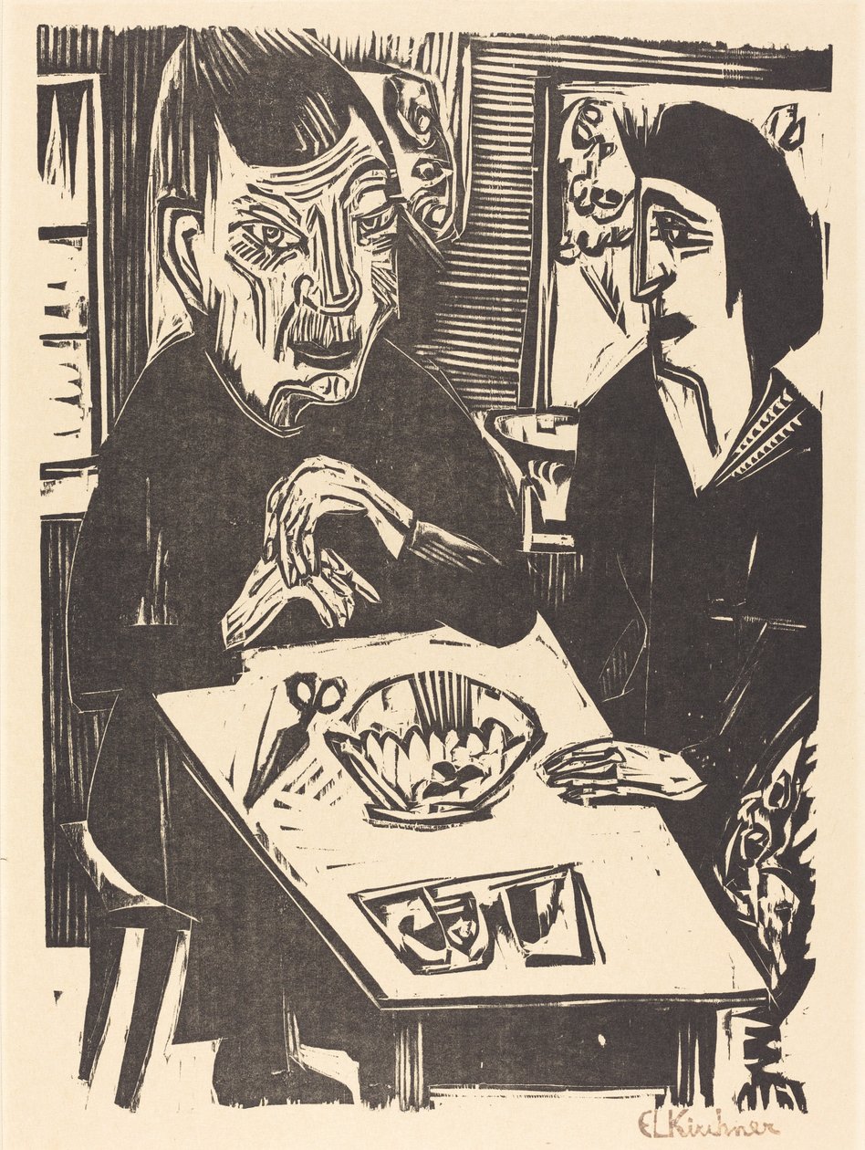 Öreg és Fiatal Nő alkotó: Ernst Ludwig Kirchner
