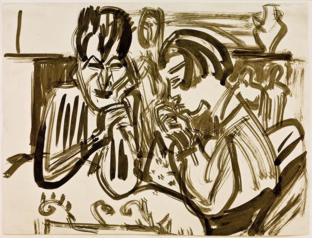 Pár az asztalnál alkotó: Ernst Ludwig Kirchner