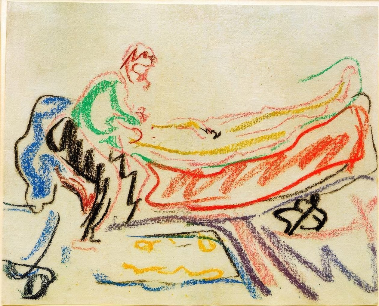 Pár szendvicsben (Erich Heckel és modell) alkotó: Ernst Ludwig Kirchner