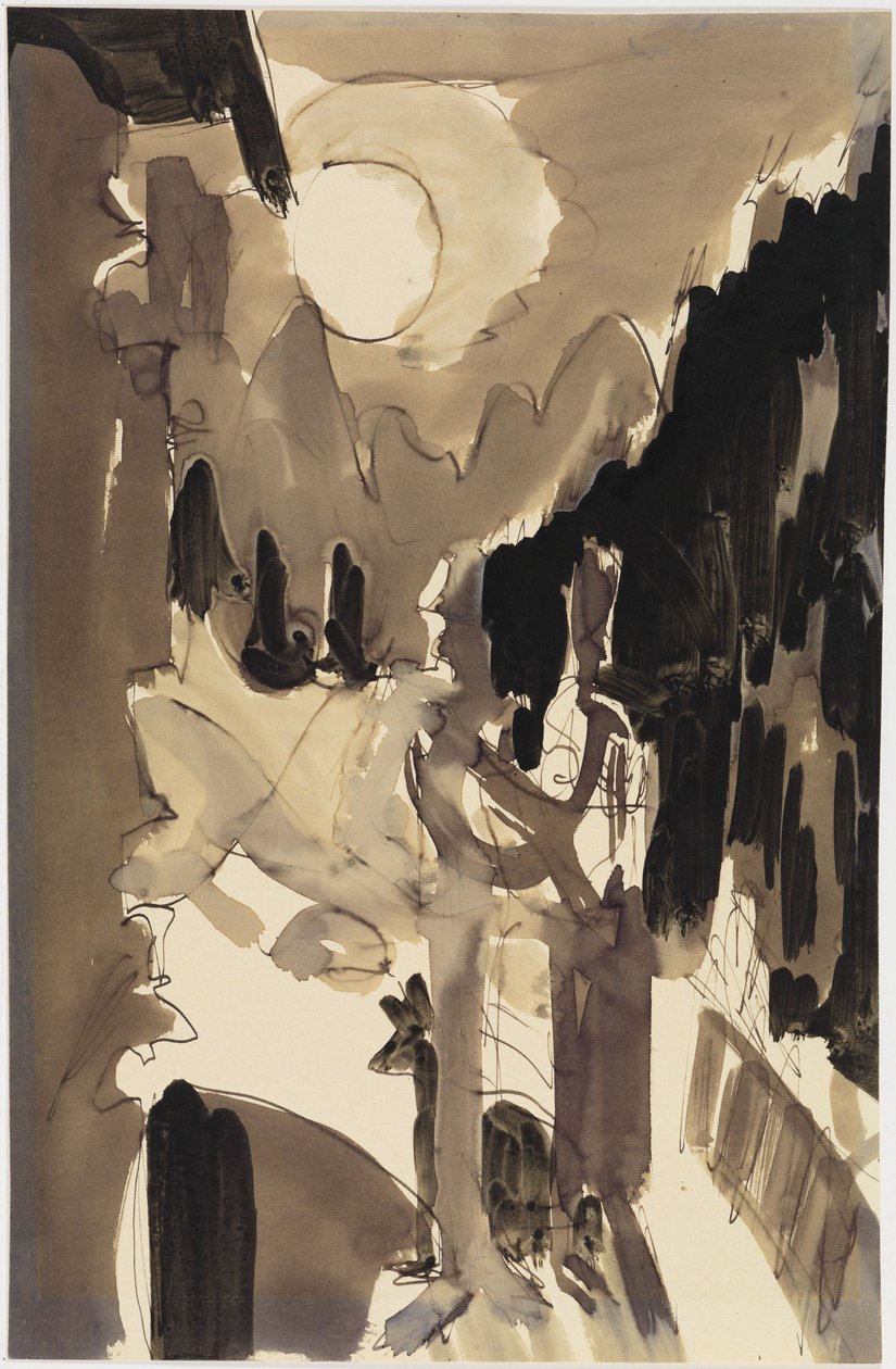 Egy pár a ház előtt a holdfényben alkotó: Ernst Ludwig Kirchner