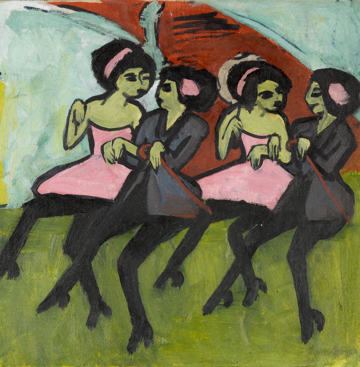 Panama táncosok, 1910-1911 alkotó: Ernst Ludwig Kirchner