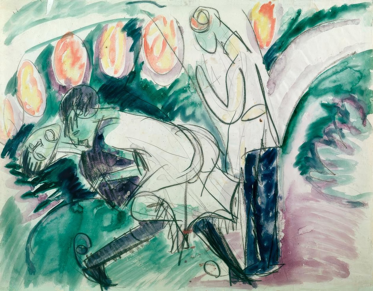 Pantomim III alkotó: Ernst Ludwig Kirchner