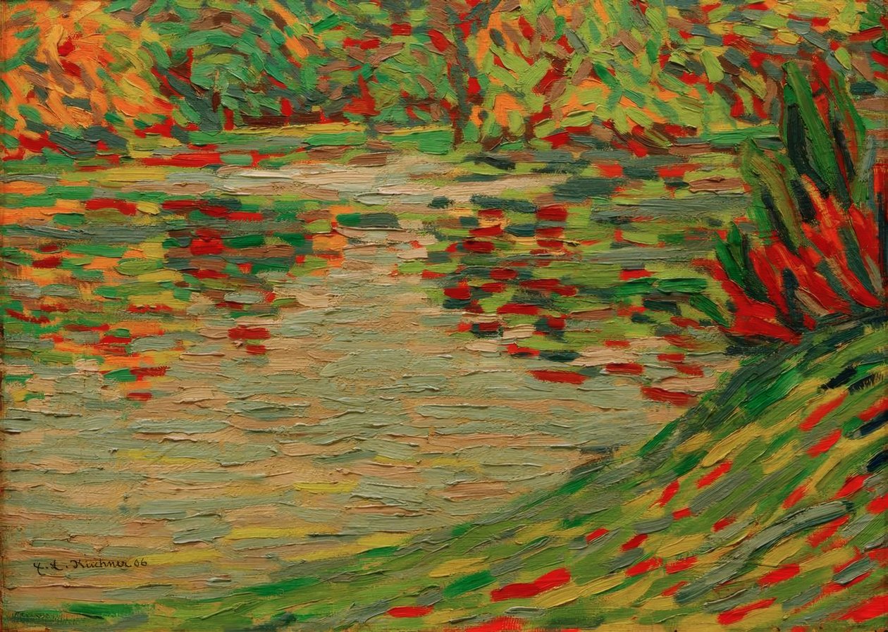 Park-tó Drezdában alkotó: Ernst Ludwig Kirchner