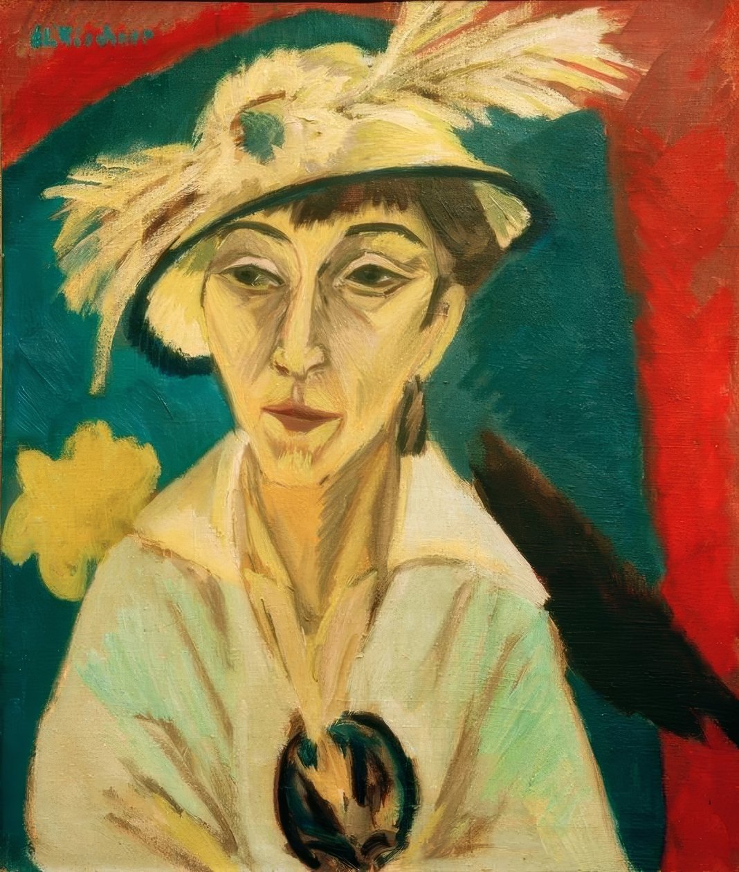 Schilling Erna portréja (beteg nő, sapkás hölgy) alkotó: Ernst Ludwig Kirchner
