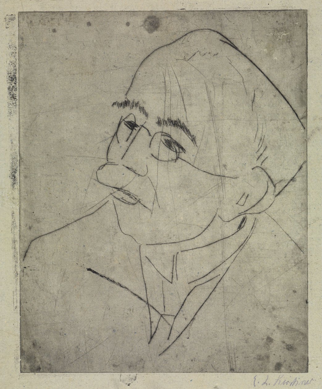 Gustav Schiefler portréja I. alkotó: Ernst Ludwig Kirchner