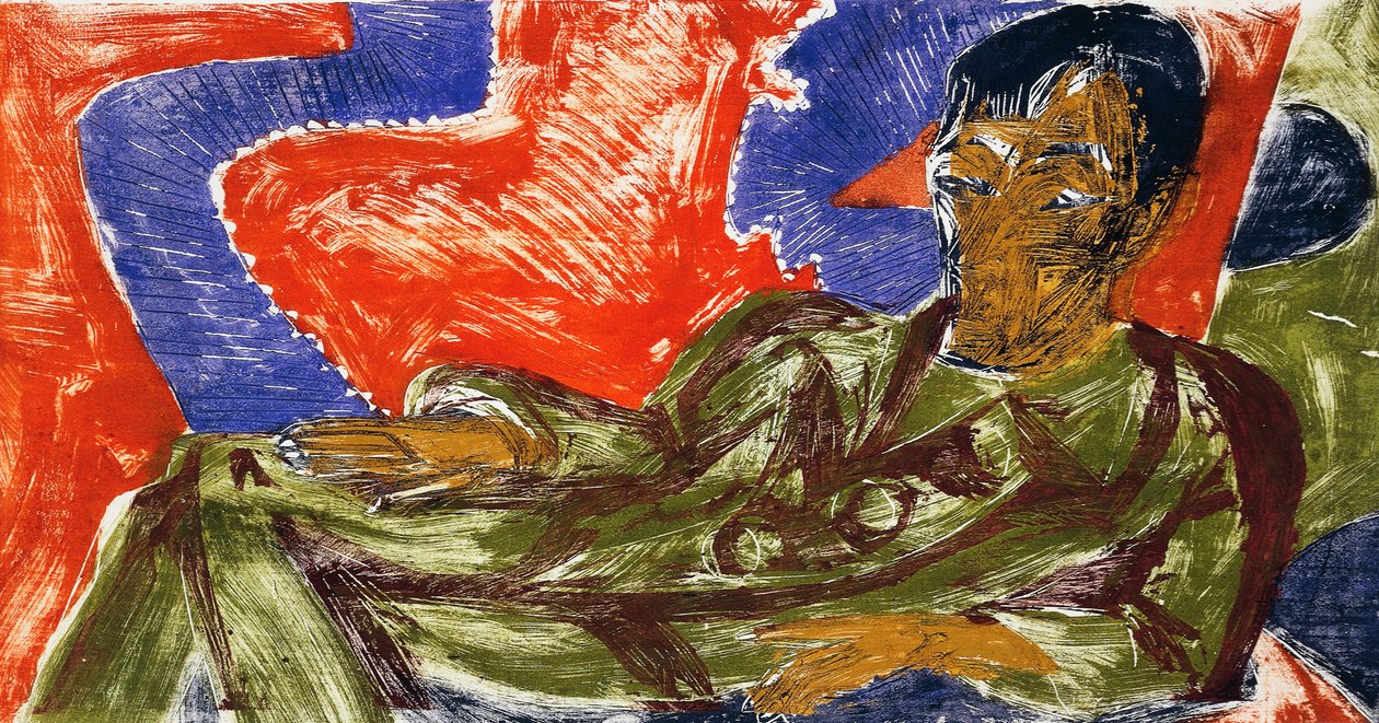 Otto Mueller festő portréja alkotó: Ernst Ludwig Kirchner