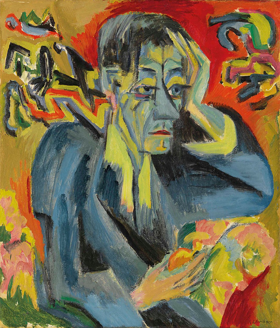 Leonhard Frank költő portréja, 1917. alkotó: Ernst Ludwig Kirchner