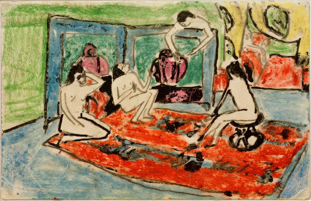 Képeslap Maschka Muellernek 1911. február 17-én (négy női akt a stúdióban) alkotó: Ernst Ludwig Kirchner