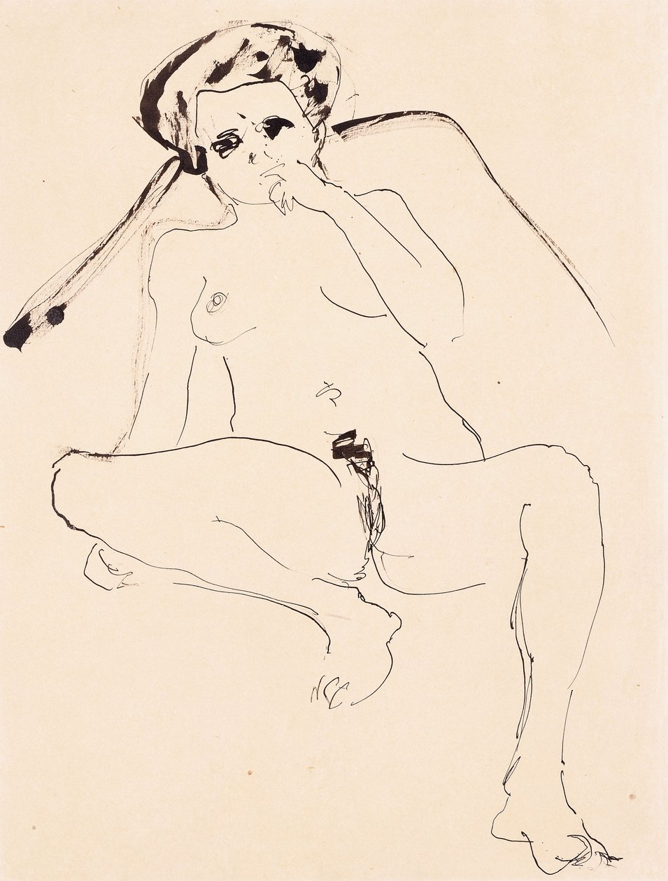 Fekvő akt; Fekvő akt, 1919 alkotó: Ernst Ludwig Kirchner