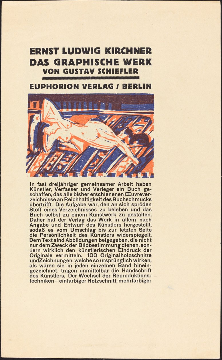 Fekvő akt macskával (Ernst Ludwig Kirchner illusztrációja: Das Graphisches Werk) alkotó: Ernst Ludwig Kirchner