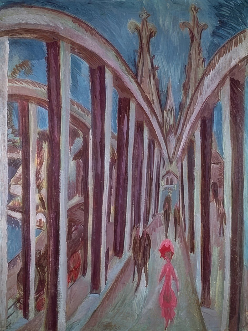 Rajna híd Köln közelében. 1914 alkotó: Ernst Ludwig Kirchner