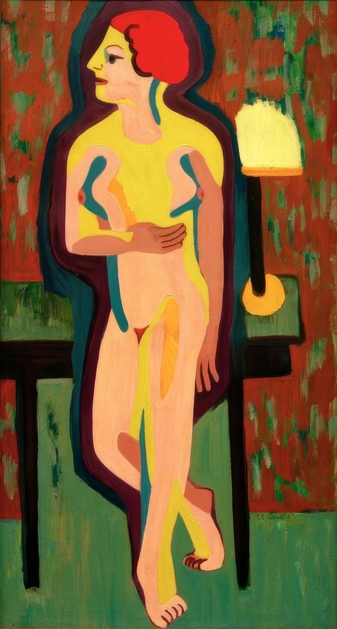 Vörös hajú meztelen nő alkotó: Ernst Ludwig Kirchner
