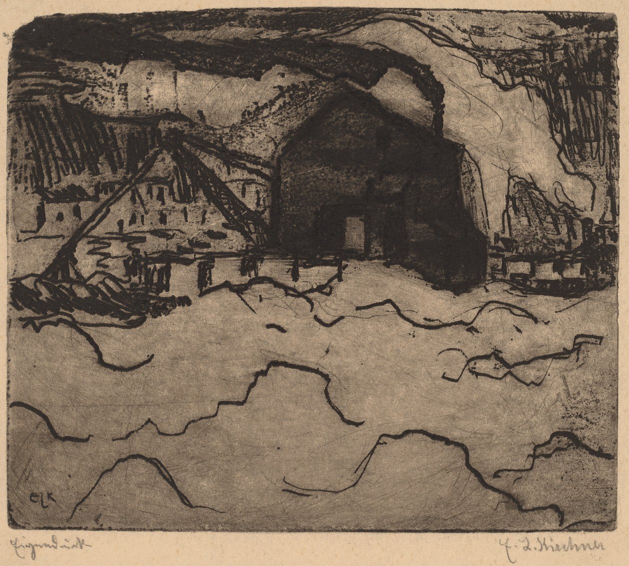 Homokkotrók az Elbán alkotó: Ernst Ludwig Kirchner