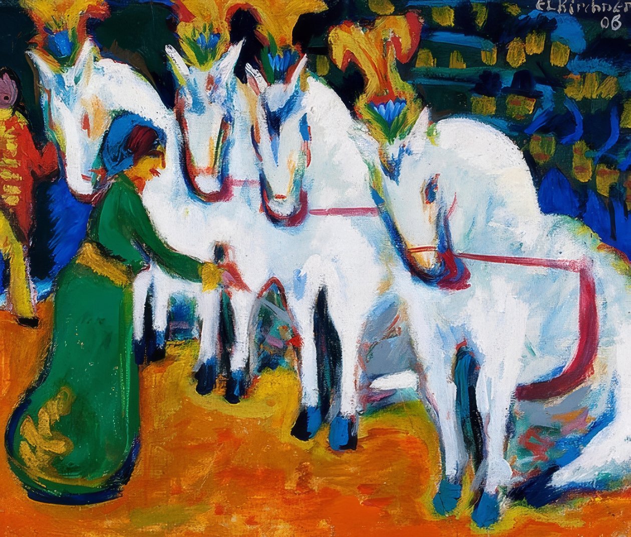 Schimmeldressurakt. 1908-09 alkotó: Ernst Ludwig Kirchner