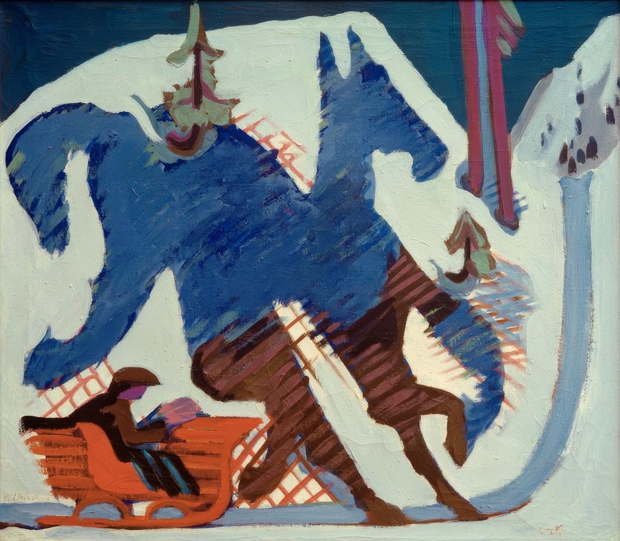 Szánkózás alkotó: Ernst Ludwig Kirchner