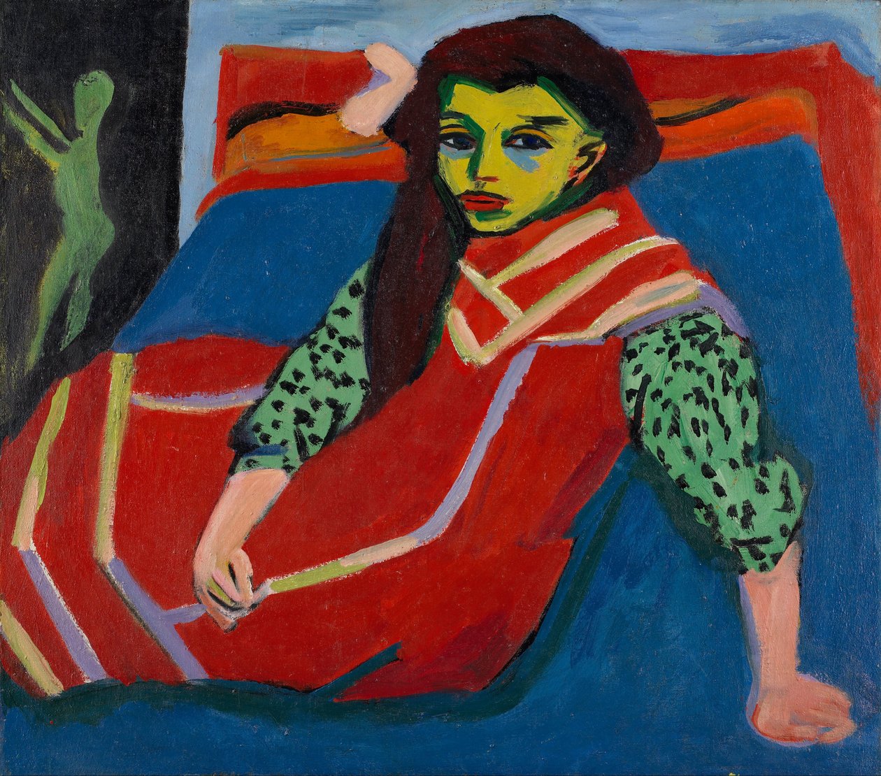 Ülő lány (Fränzi Fehrmann) alkotó: Ernst Ludwig Kirchner