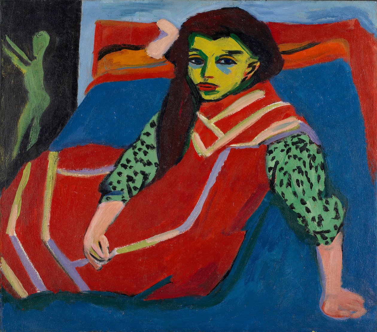 Ülő lány (Fränzi Fehrmann) alkotó: Ernst Ludwig Kirchner