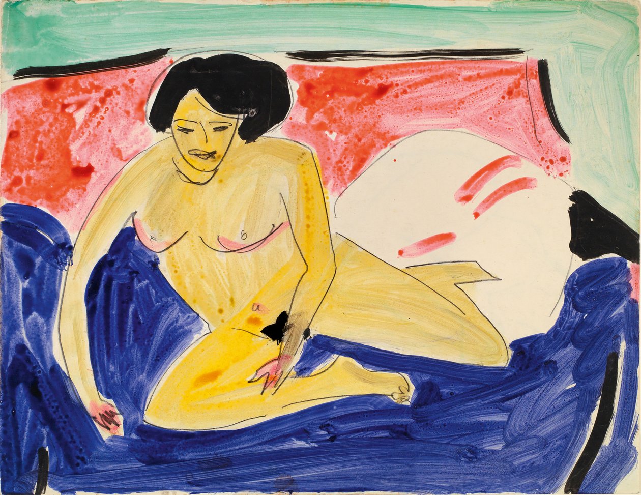 Ülő akt a díván, 1909 alkotó: Ernst Ludwig Kirchner