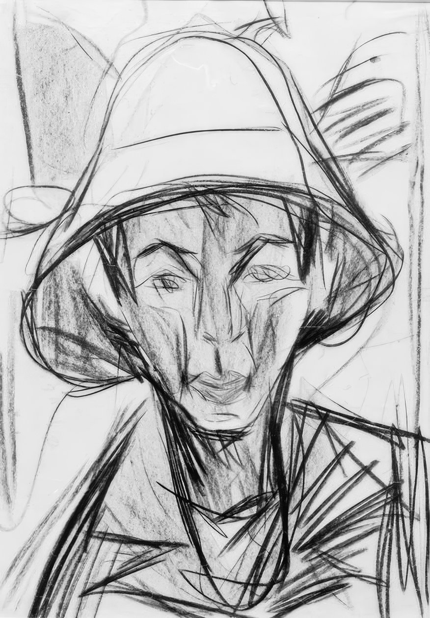 Önarckép pásztorkalappal alkotó: Ernst Ludwig Kirchner