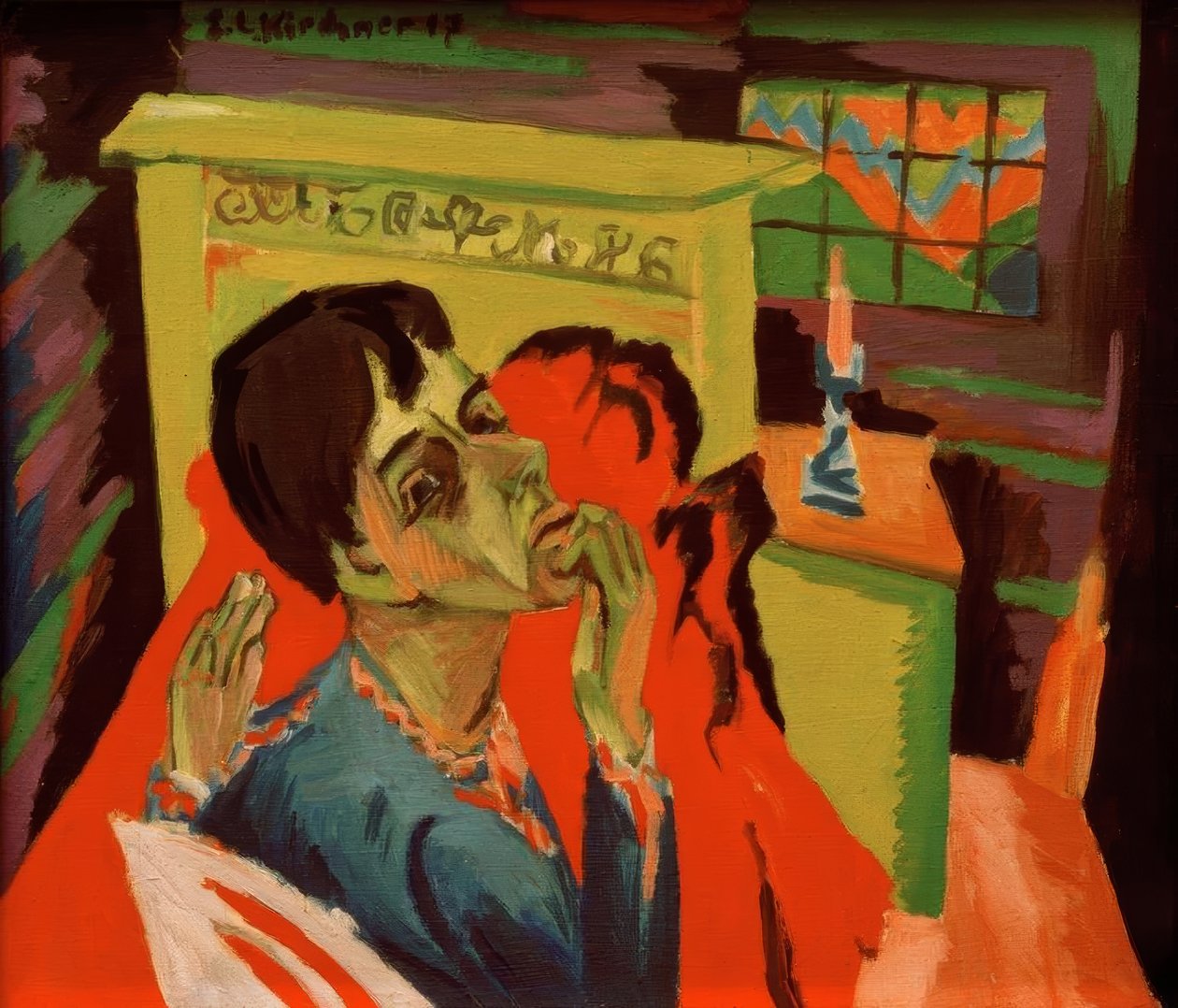 Önarckép beteg emberként alkotó: Ernst Ludwig Kirchner