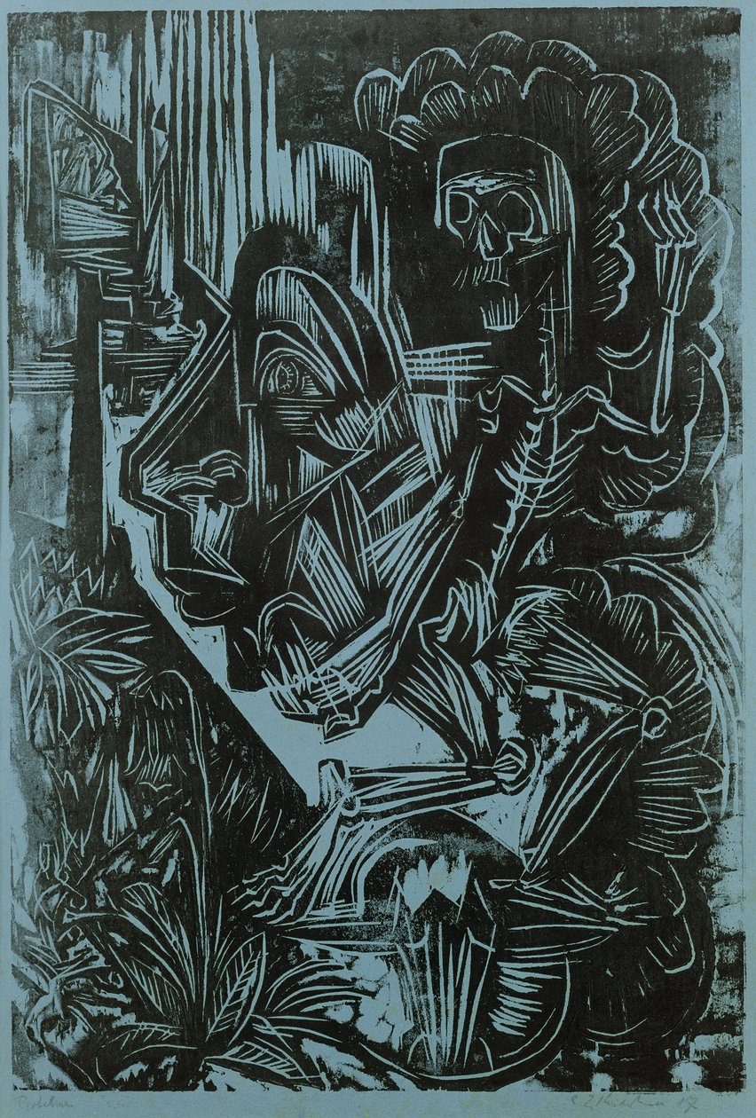 Önarckép haláltánccal, 1917 alkotó: Ernst Ludwig Kirchner