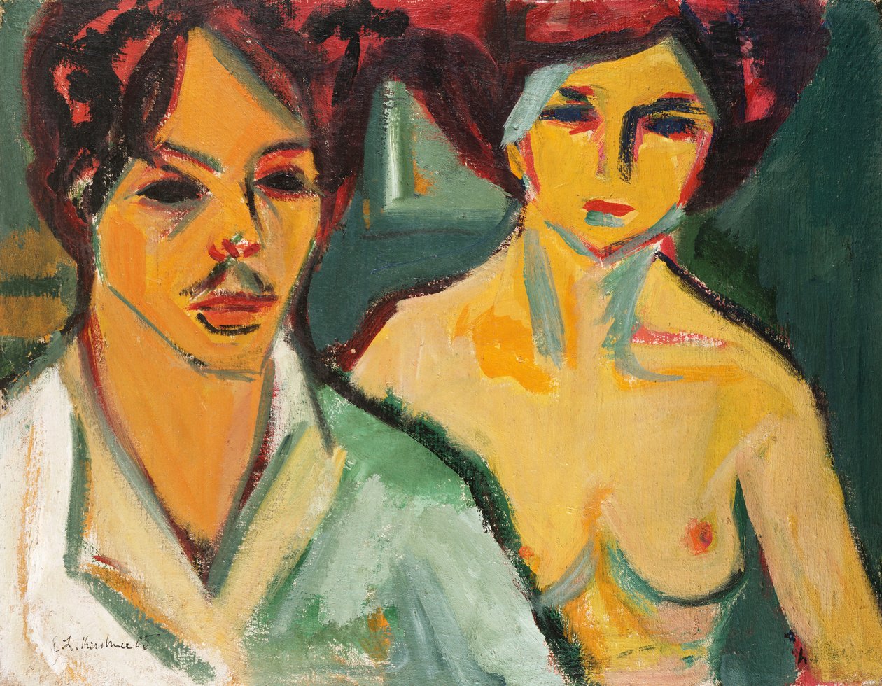 Önarckép modellel, 1905 alkotó: Ernst Ludwig Kirchner