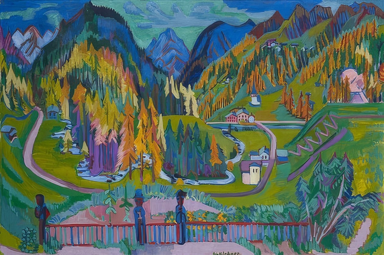 Sertigtal ősszel. 1925-26 alkotó: Ernst Ludwig Kirchner