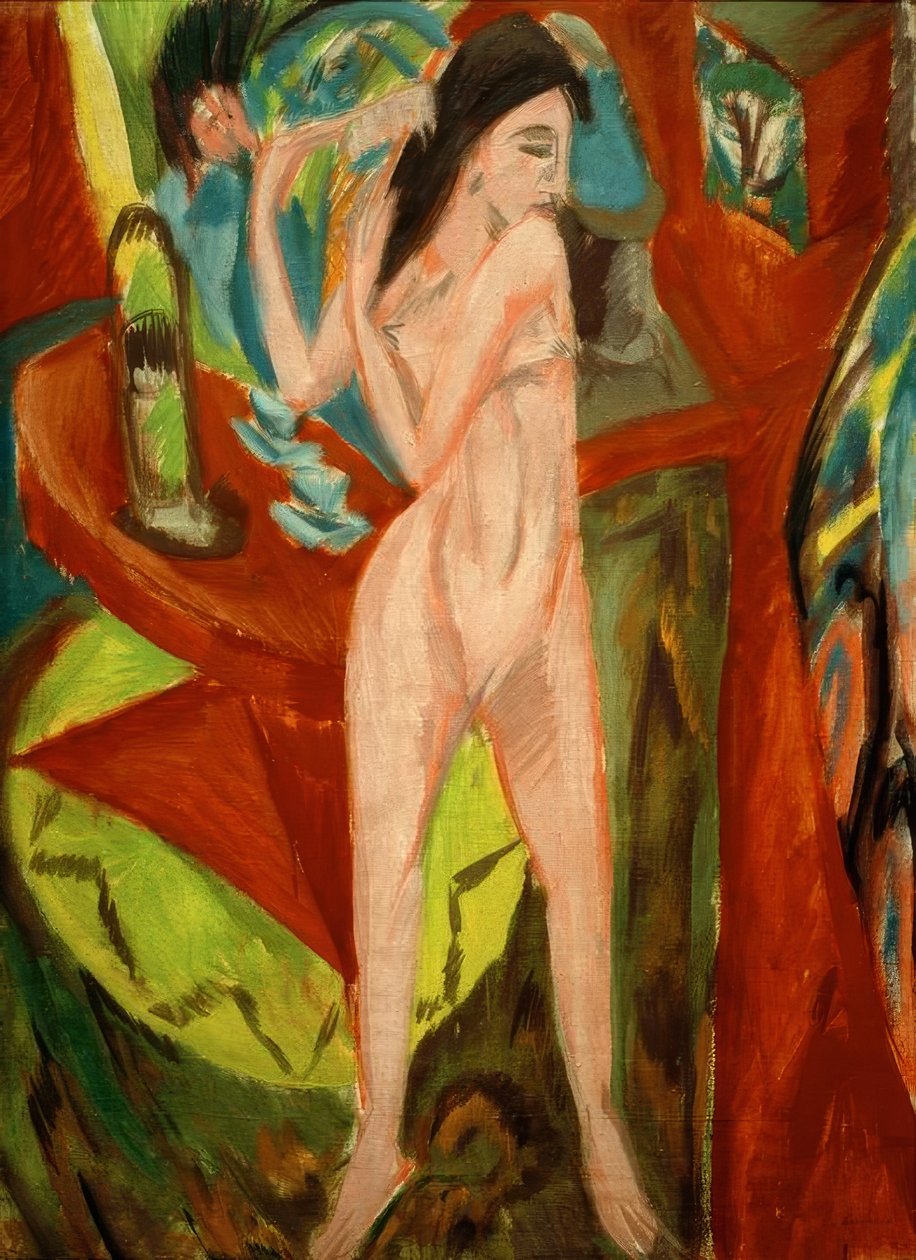Fésülési aktus alkotó: Ernst Ludwig Kirchner