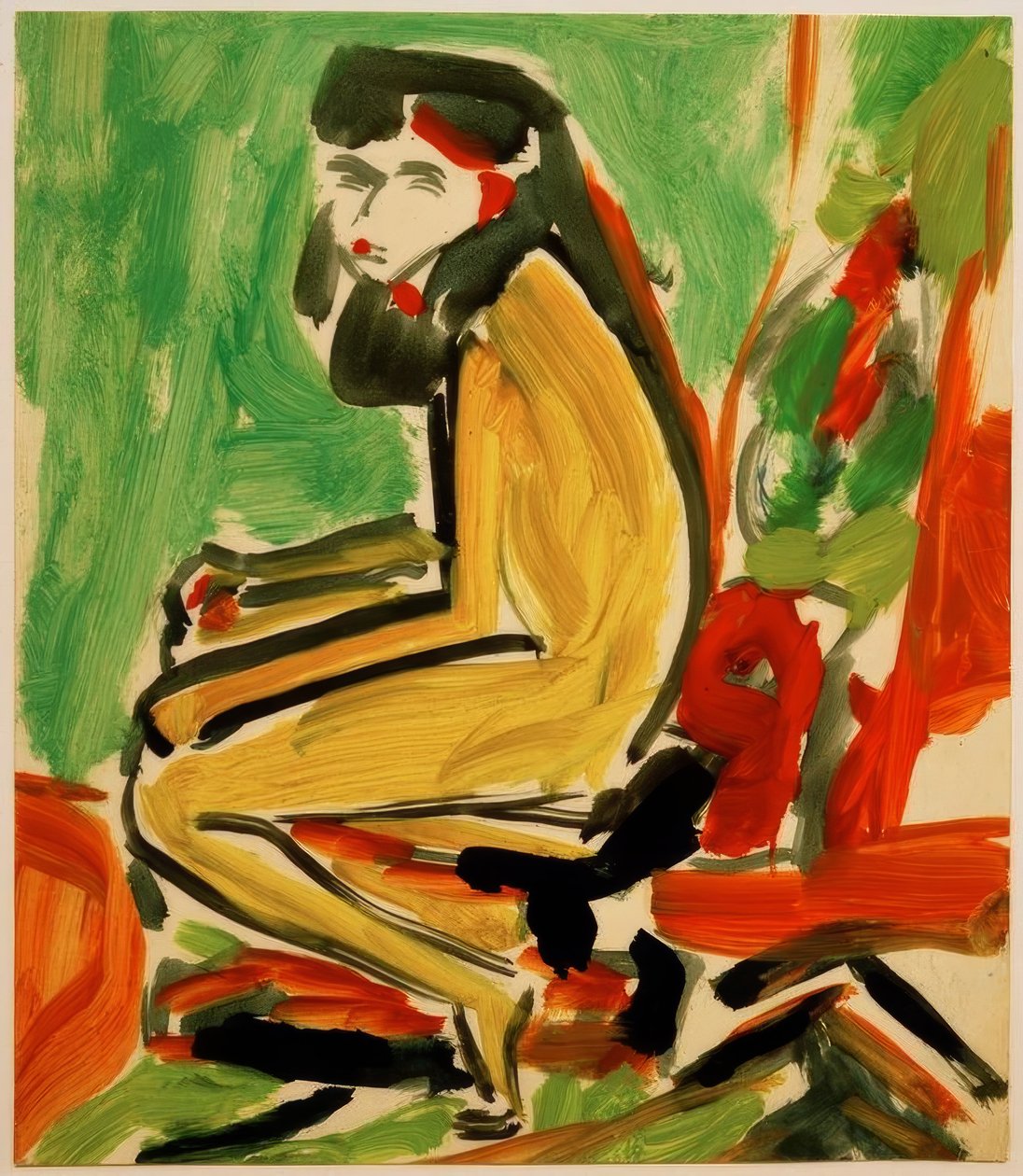 Fränzi fehér arccal ül alkotó: Ernst Ludwig Kirchner