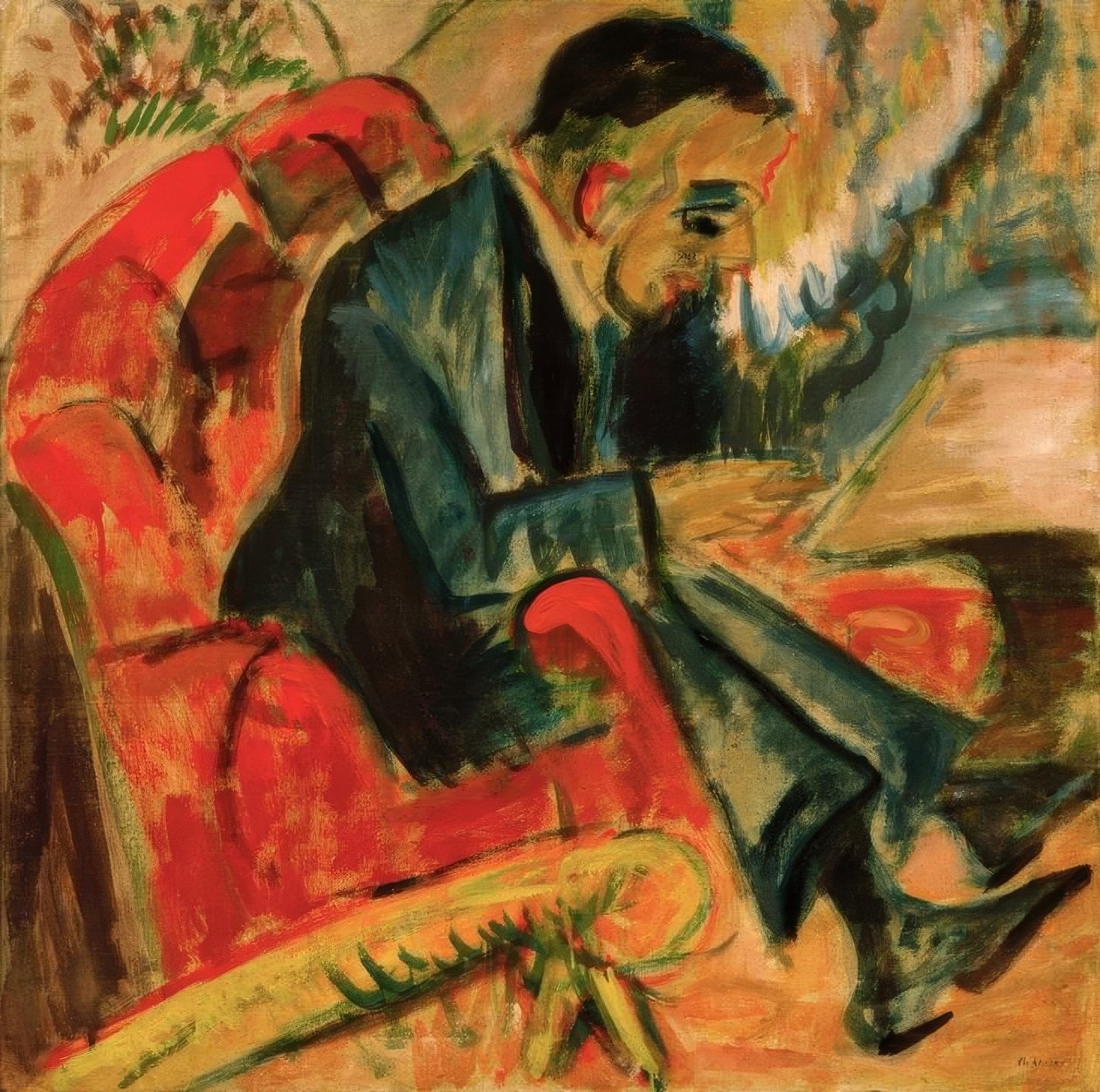 Ülő ember a padon alkotó: Ernst Ludwig Kirchner
