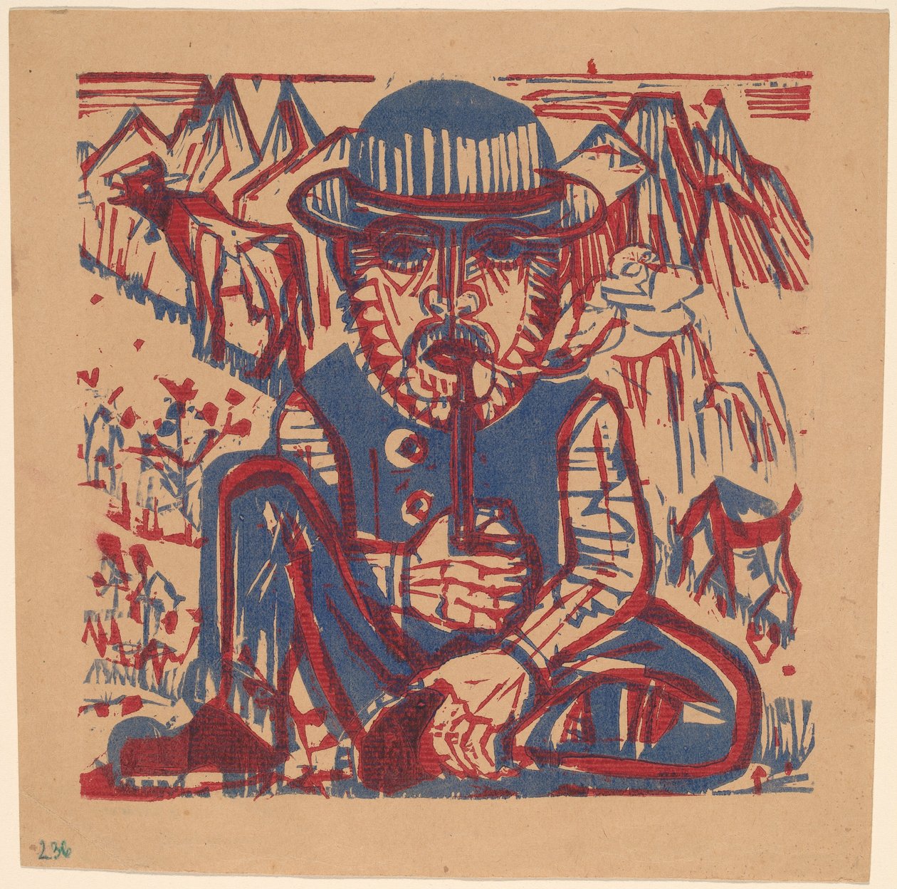 Dohányzó paraszt alkotó: Ernst Ludwig Kirchner
