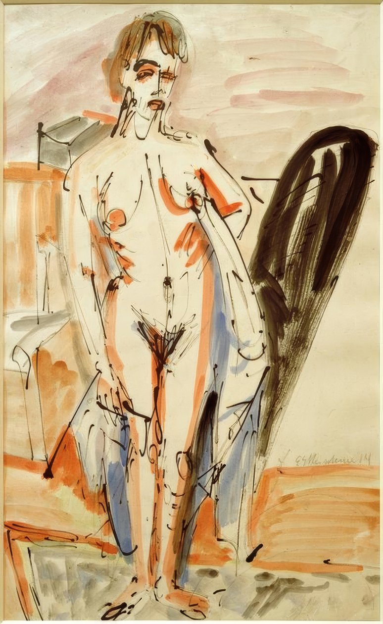 Standing Nude (Álló meztelen nő) alkotó: Ernst Ludwig Kirchner