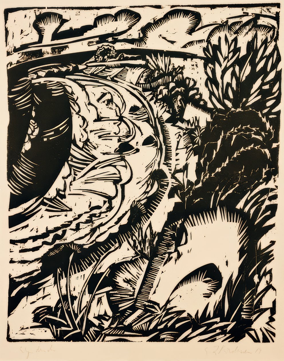 Meredek part, kerek öböllel alkotó: Ernst Ludwig Kirchner