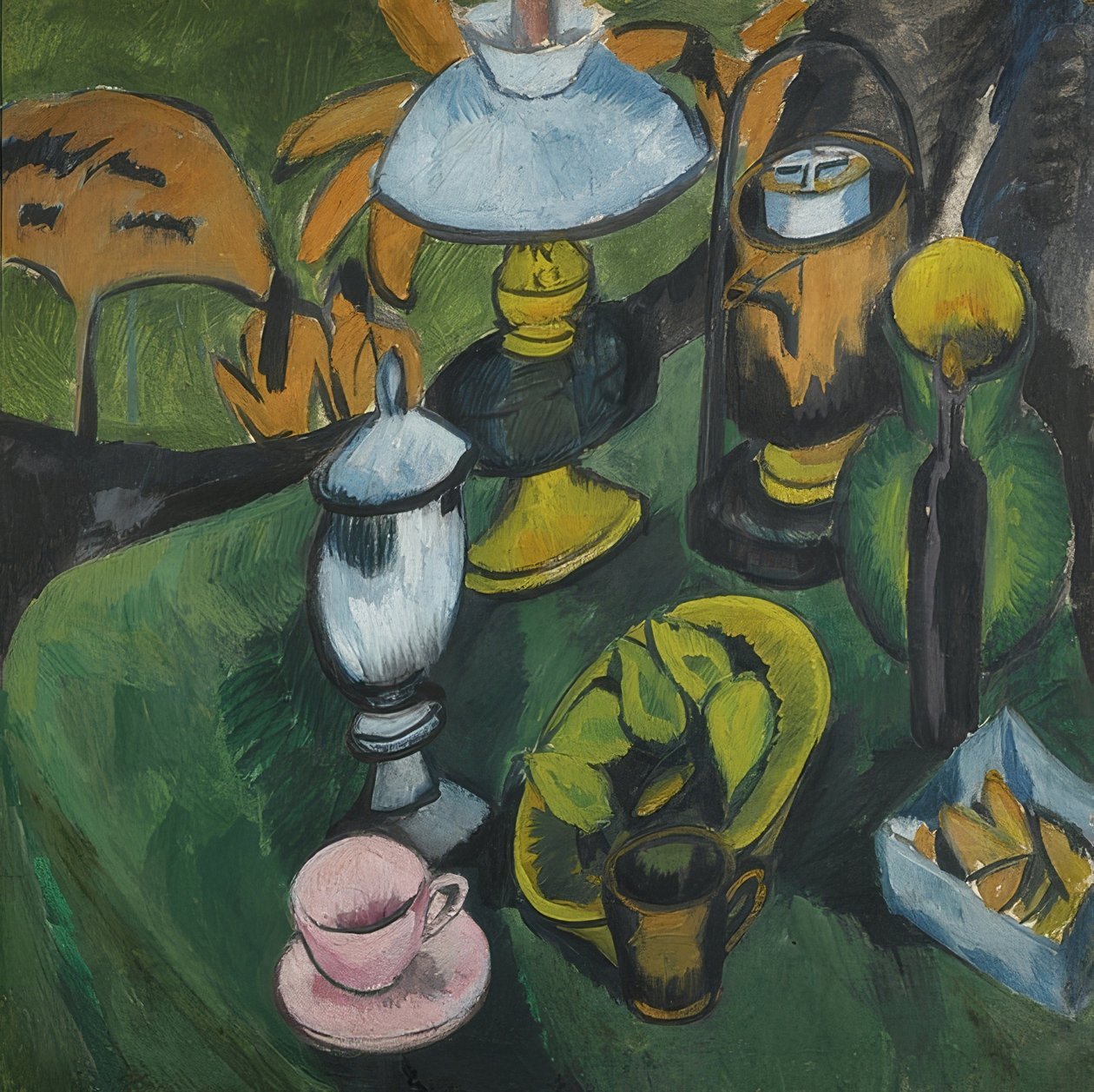 Csendélet lámpával. 1911 körül alkotó: Ernst Ludwig Kirchner