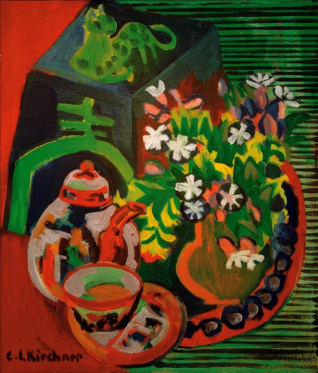 Csendélet kínai porcelánnal alkotó: Ernst Ludwig Kirchner