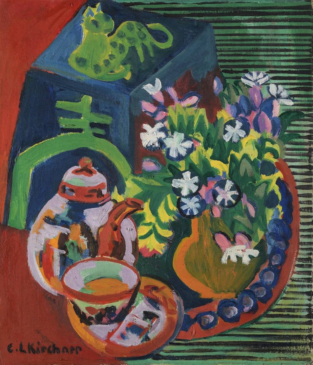 Csendélet kínai porcelánnal alkotó: Ernst Ludwig Kirchner