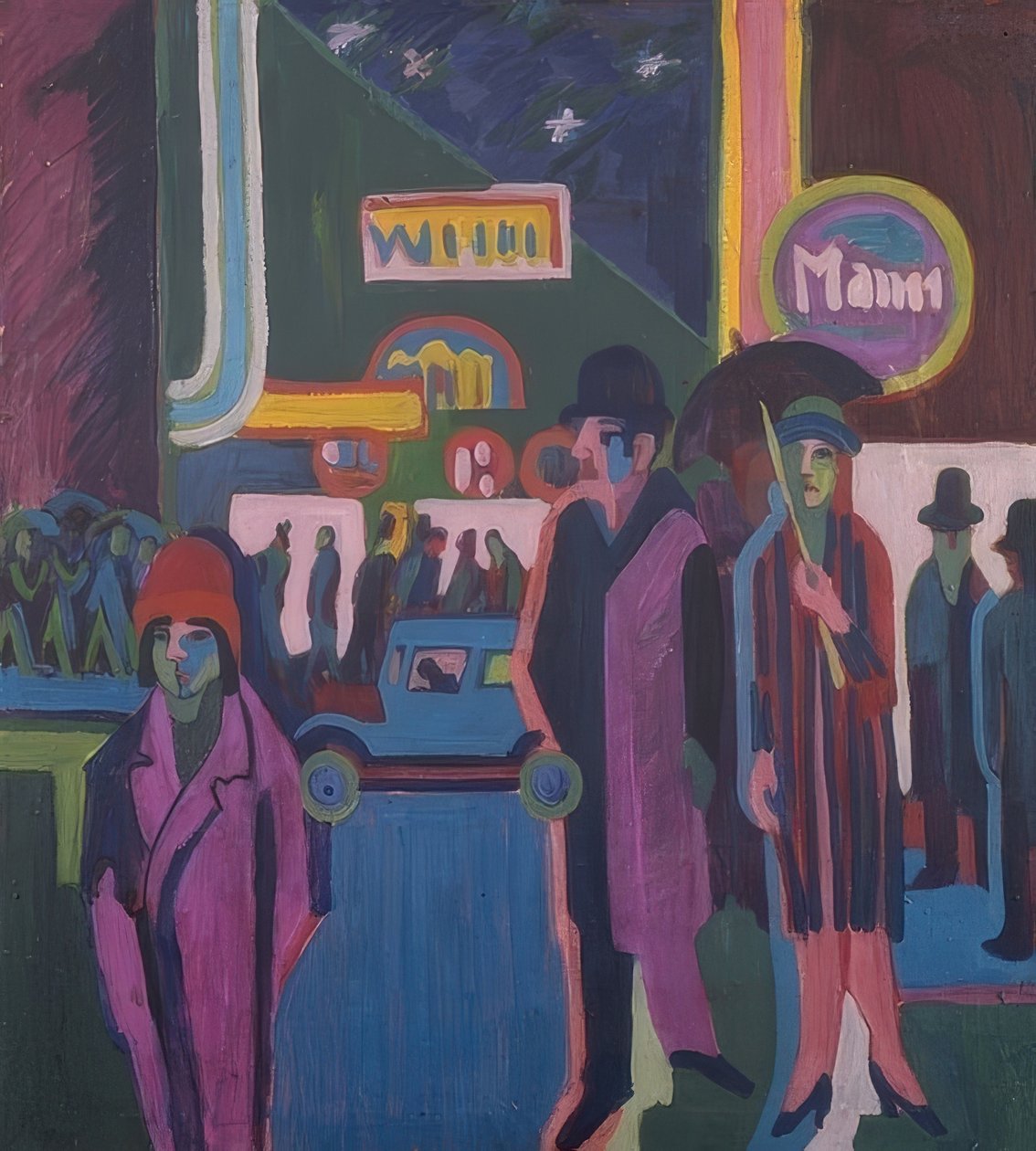 Utcai jelenet éjszaka. 1925 alkotó: Ernst Ludwig Kirchner