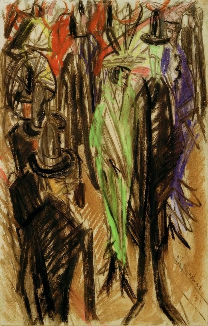 Utcai jelenet egy zöld hölggyel alkotó: Ernst Ludwig Kirchner