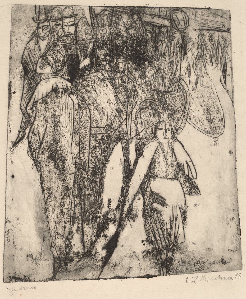 Utcai jelenet egy Omnibusszal alkotó: Ernst Ludwig Kirchner